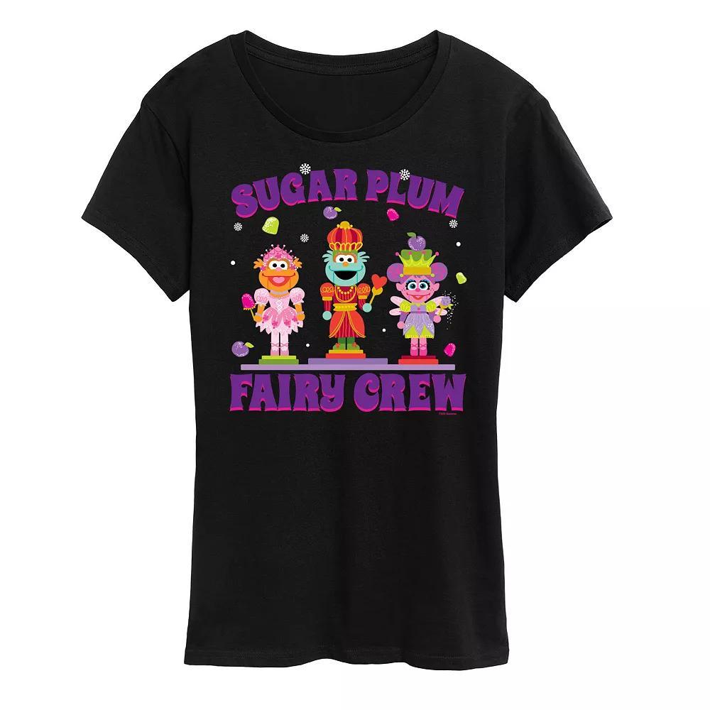 Women's Sesame Street Sugar Plum Crew Graphic Tee, Girl's, Size: XL, Black Product Image