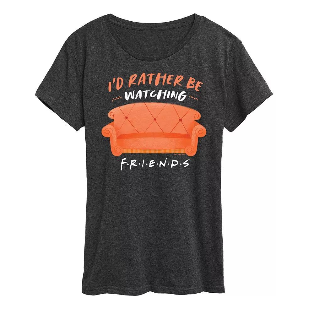 Women's Friends I'd Rather Be Watching Graphic Tee, Size: Medium, Heather Grey Product Image