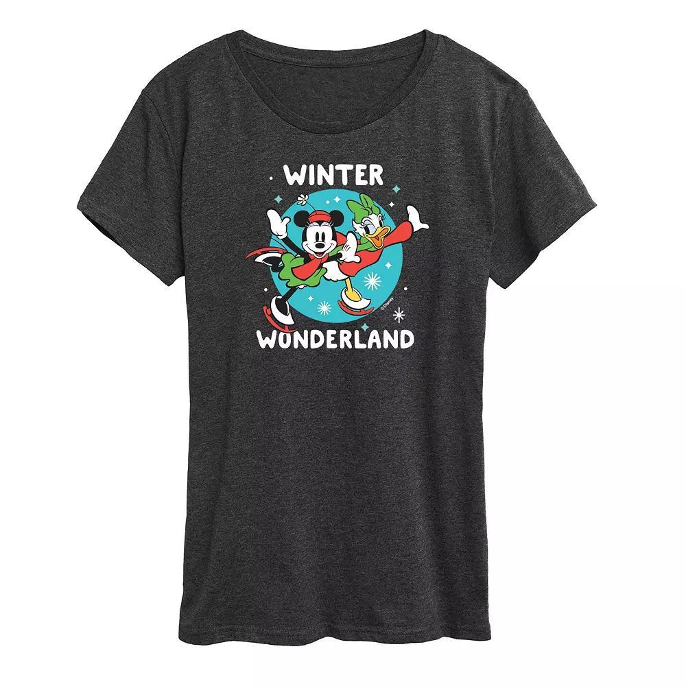 Disney's Mickey Mouse Women's Winter Wonderland Graphic Tee, Girl's, Size: Medium, Heather Grey Product Image