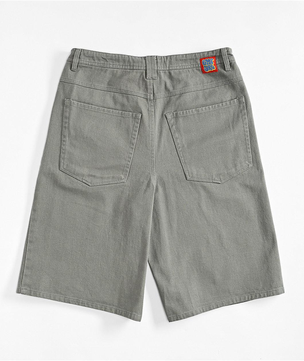 Empyre Ultra Loose Grey Twill Skate Shorts Product Image