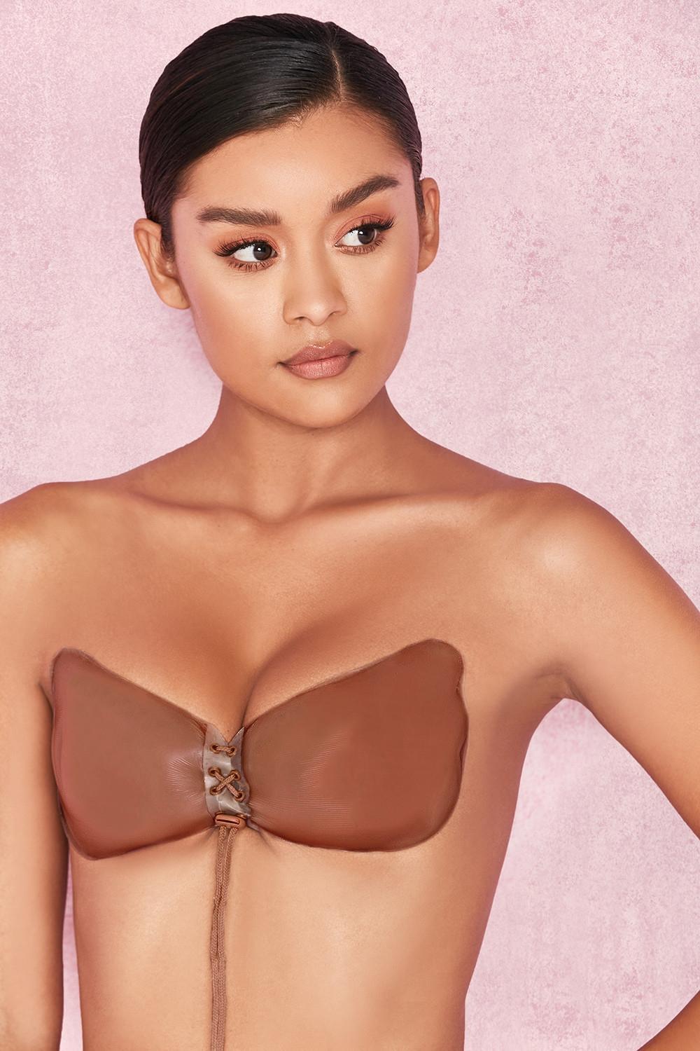 Silicon Push Up Invisible Bra - Caramel Product Image