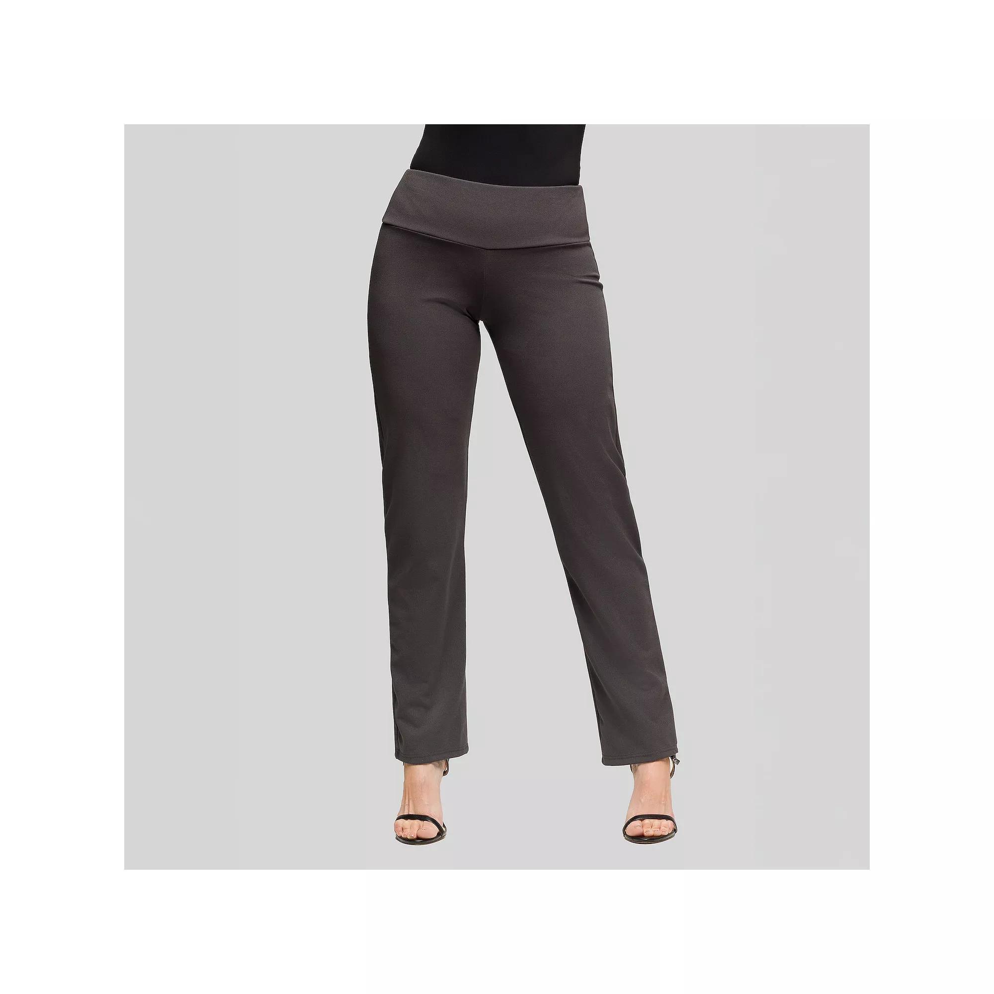 Women's 24Seven Comfort Apparel High Waist Stretch Dress Pants,  Product Image