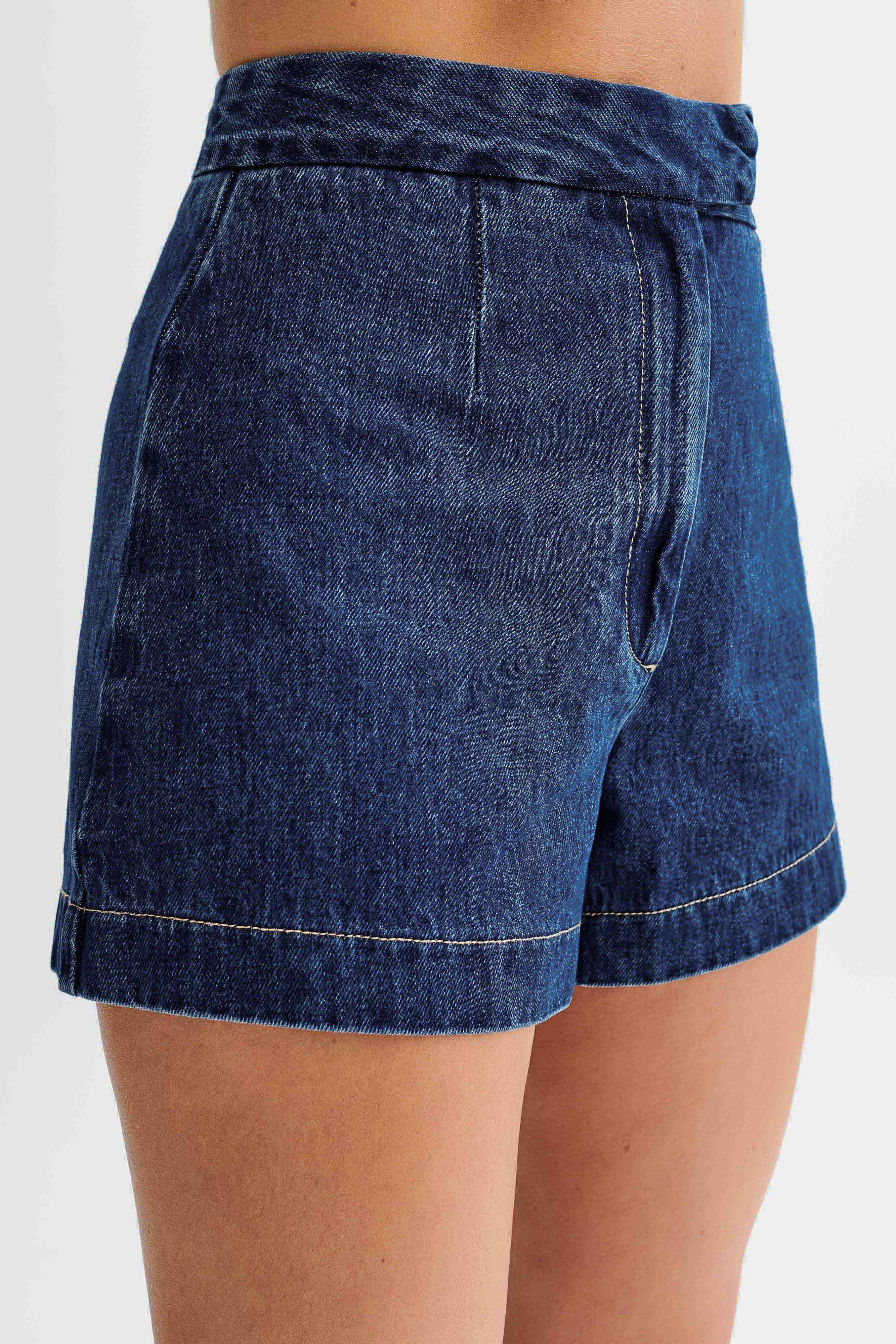 Abel Denim Shorts - Dark Blue Product Image