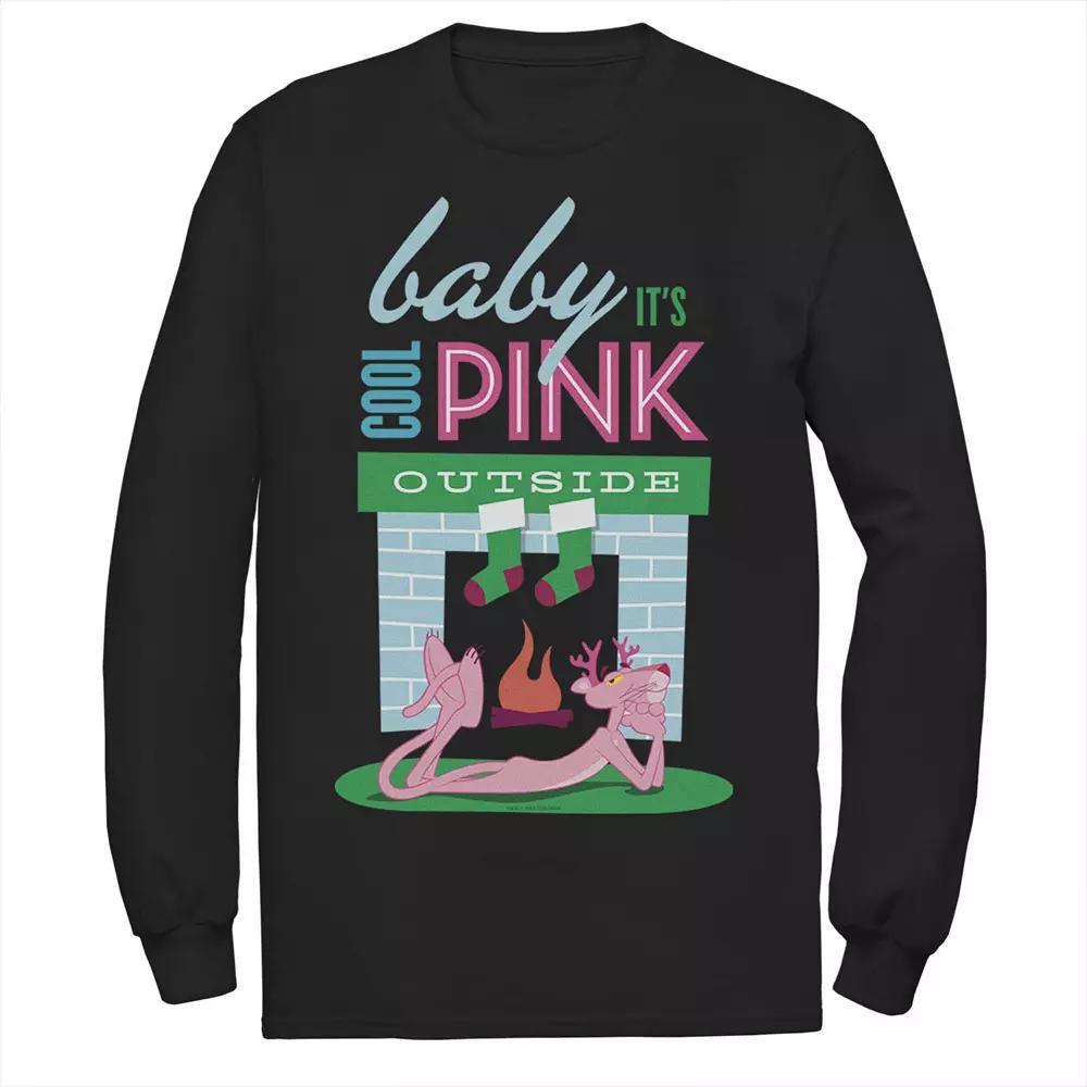 Men's Pink Panther Baby It's Cool Pink Outside Holiday Tee,  Product Image