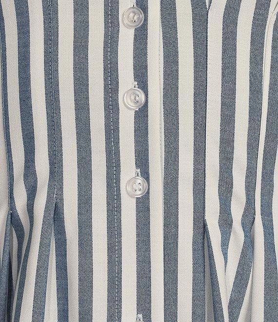 Alex Marie Sophia Stripe Button Down Collared Short Sleeve Dress Product Image