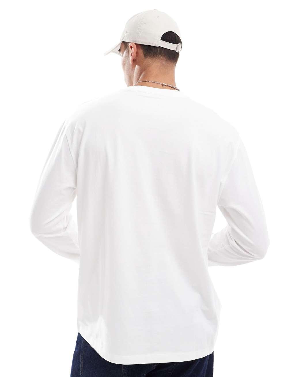 ASOS DESIGN essential relaxed long sleeve T-shirt in white | ASOS Product Image