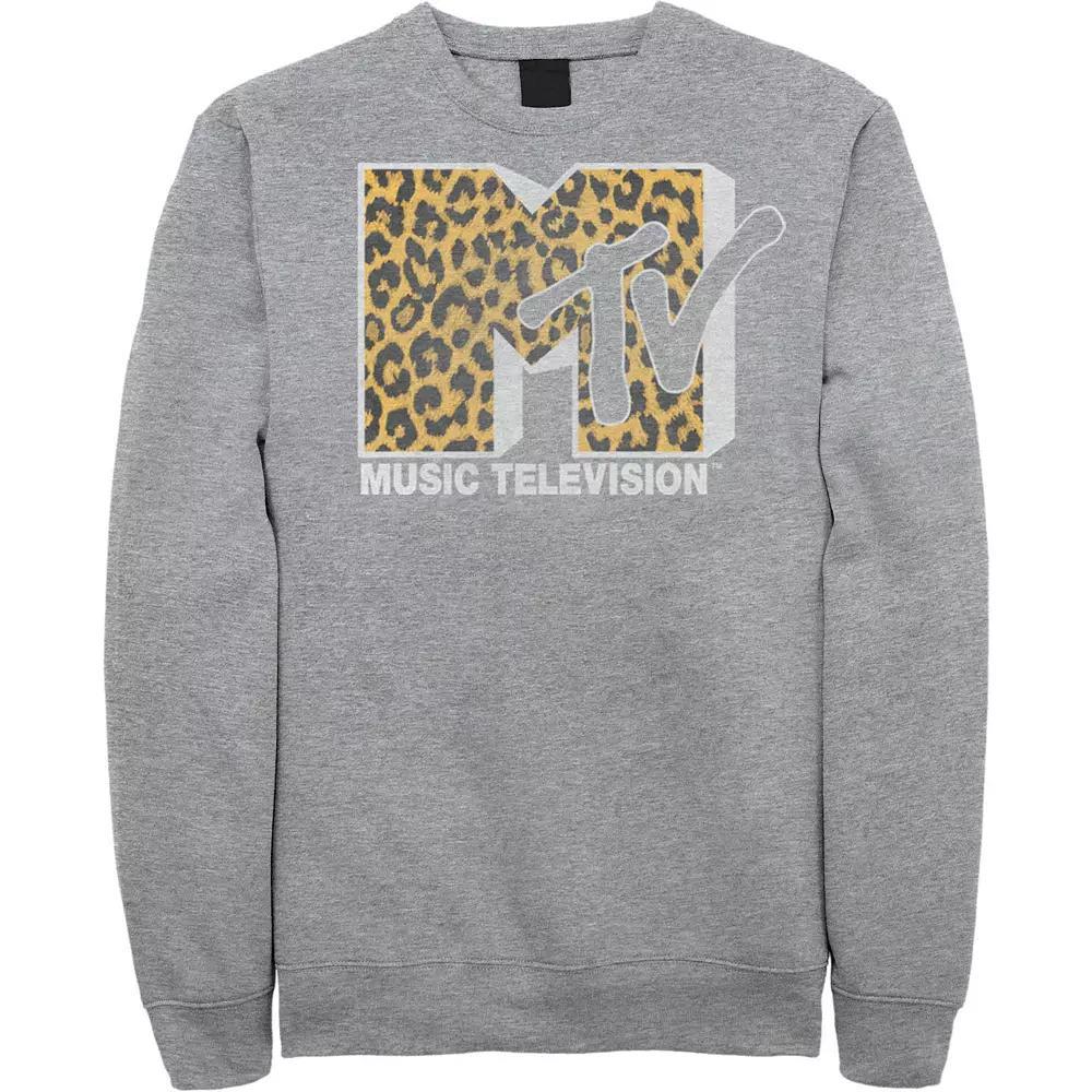 Men's MTV Logo Cheetah Print Sweatshirt,  Product Image