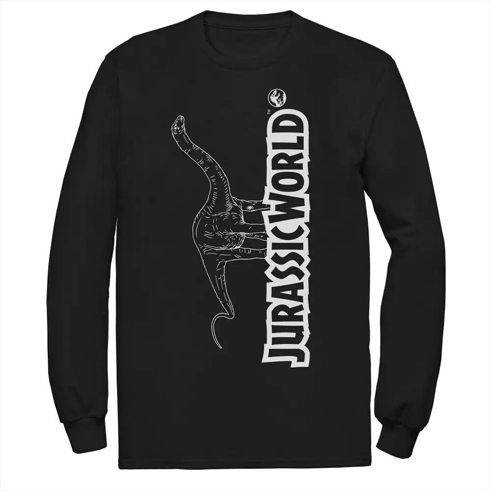 Men's Jurassic World Longneck Dinosaur Title Logo Outline Tee,  Product Image