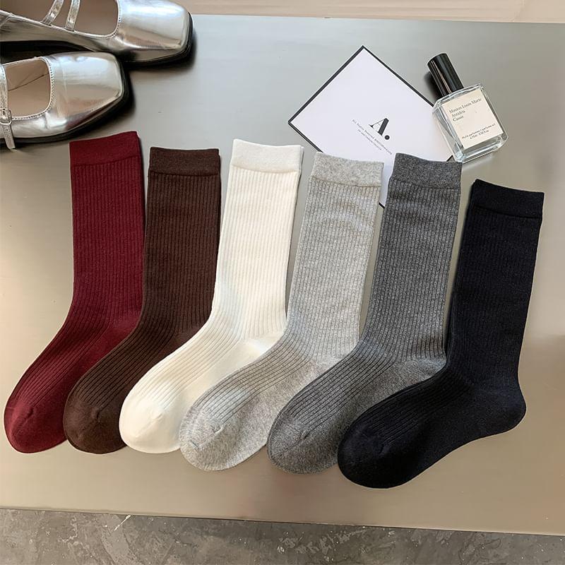 Ribbed Plain Socks / Set Product Image