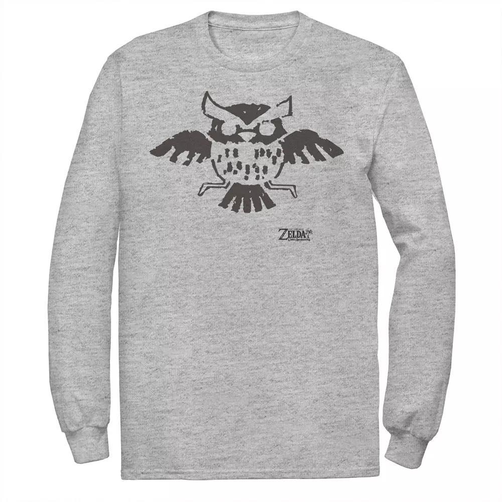 Men's Nintendo Legend Of Zelda Links Awakening Owl Glyph Portrait Tee, Size: XL, Athletic Grey Product Image