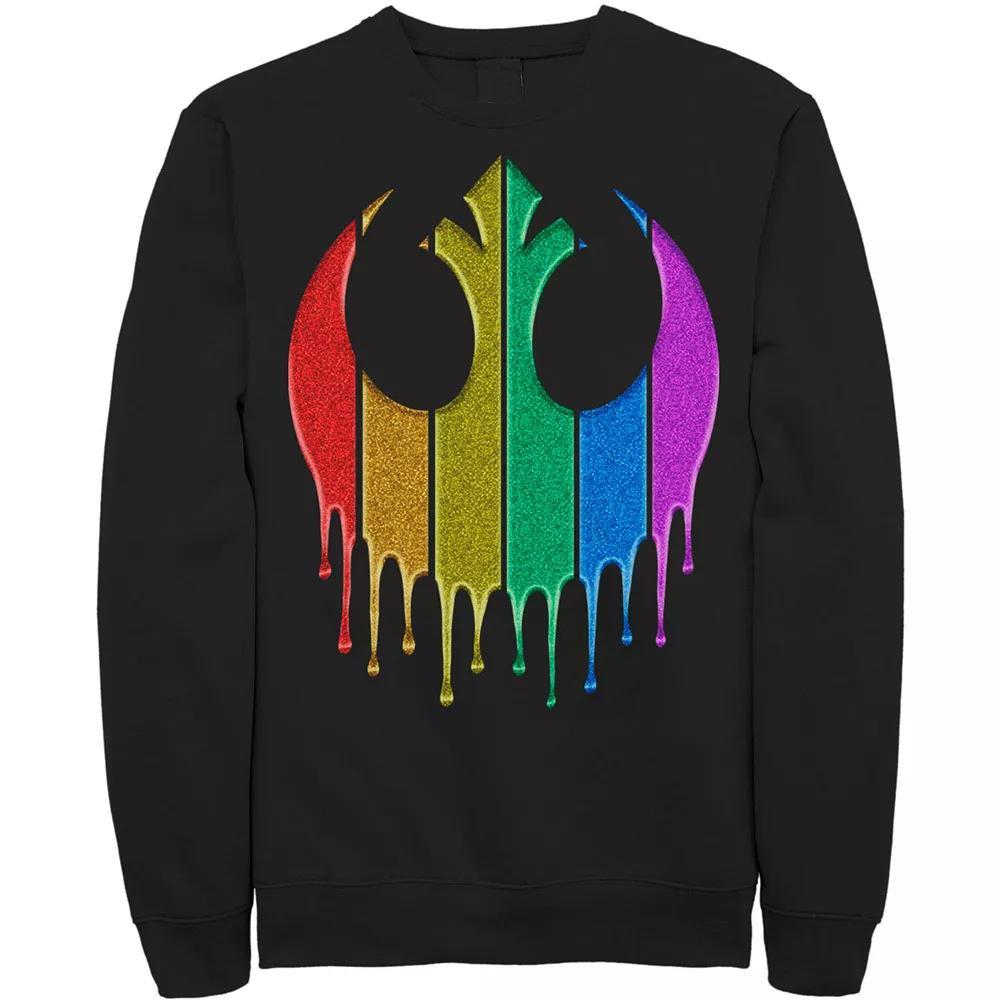 Men's Star Wars Pride Rebel Rainbow Glitter Logo Sweatshirt,  Product Image