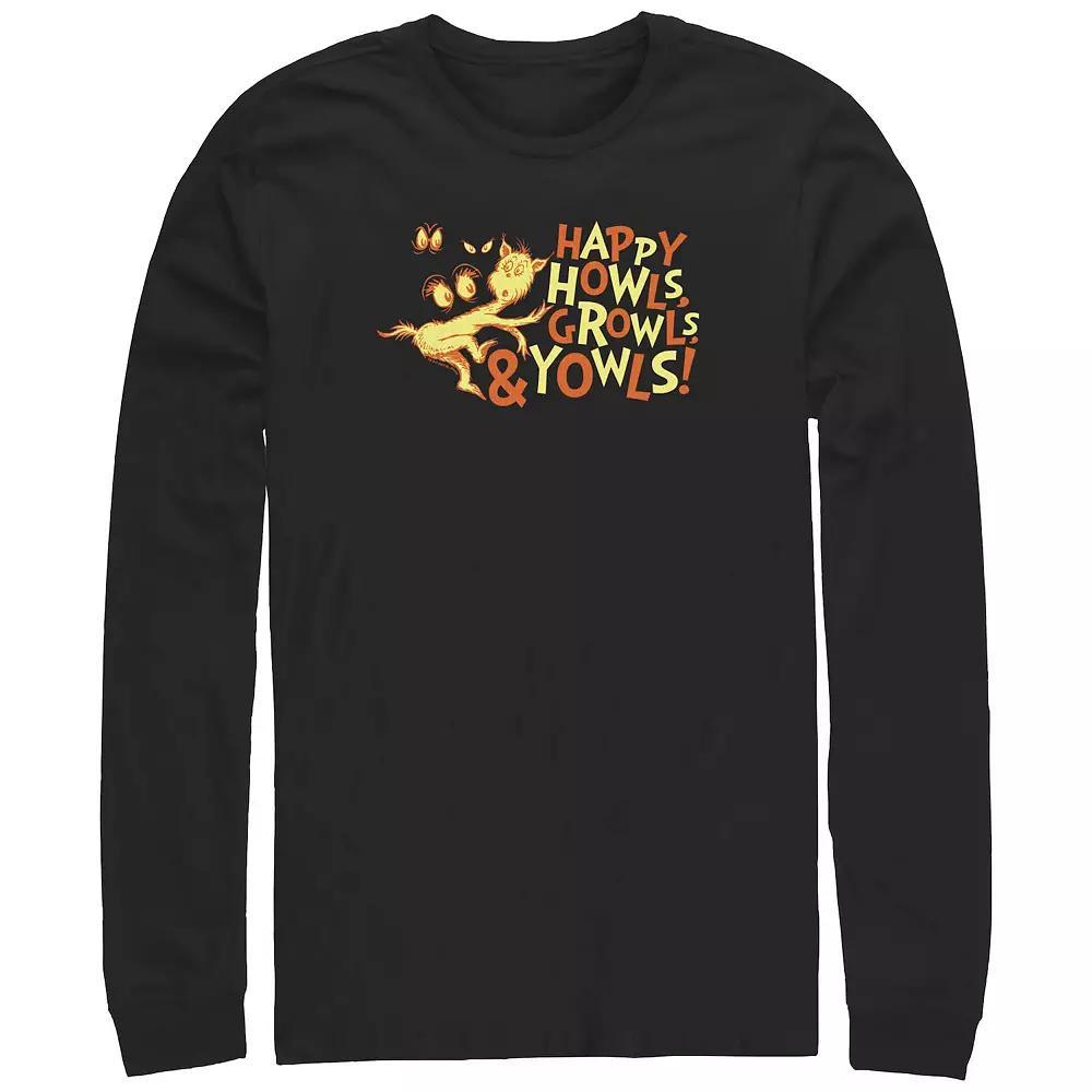 Men's Dr. Seuss Happy Howls Growls And Youwls Long Sleeve Graphic Tee,  Product Image