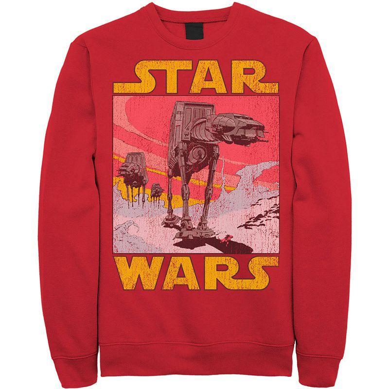 Men's Star Wars At-AT Retro Poster Sweatshirt, Size: XL, Blue Product Image