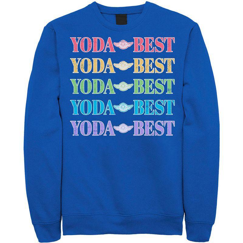 Men's Star Wars Pride Yoda Best Rainbow Text Stack Sweatshirt, Size: 3XL, Red Product Image