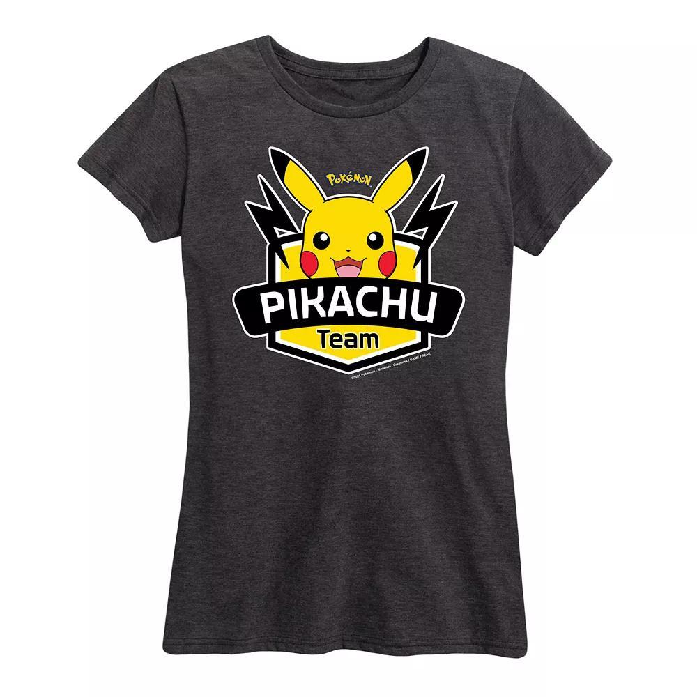 Plus Pokemon Team Pikachu Graphic Tee, Women's, Size: 3XL, Grey Gray Product Image