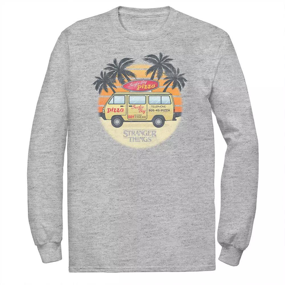 Big & Tall Stranger Things Surf Combi Pizza Long Sleeve Tee, Men's, Size: 3XL Tall, Athletic Grey Product Image