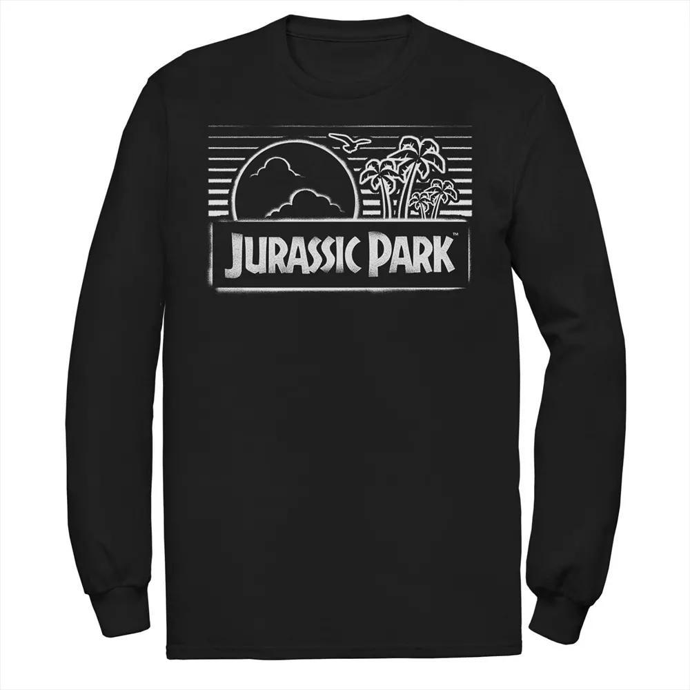 Men's Jurassic World Geometric Shape Pattern Logo Long Sleeve Graphic Tee,  Product Image