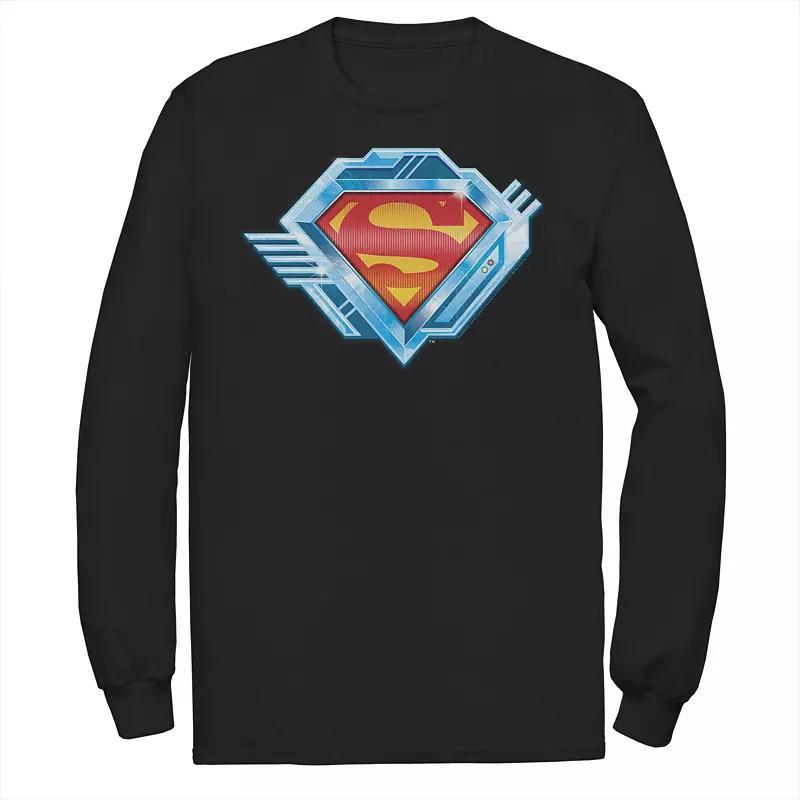 Men's DC Comics Superman Chrome Chest Logo Long Sleeve Graphic Tee,  Product Image