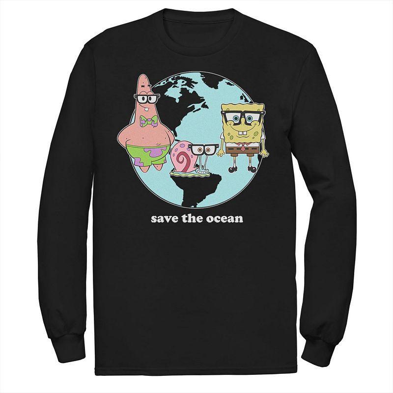 Men's Nickelodeon SpongeBob SquarePants Group Save The Ocean Tee, Size: Large, Black Product Image