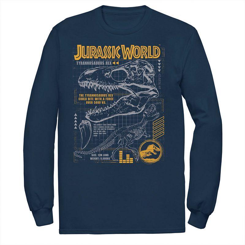 Men's Jurassic World Two T-Rex Orange Schematic Tee, Size: XXL, Blue Product Image