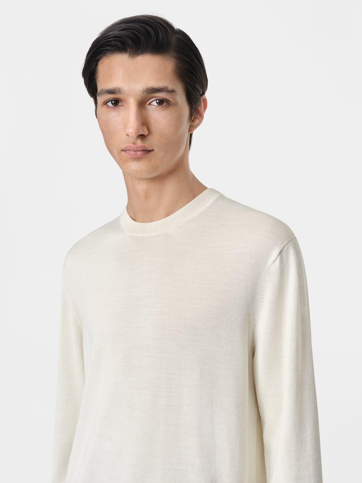LONG SLEEVE CREW-ALABASTER Male Product Image