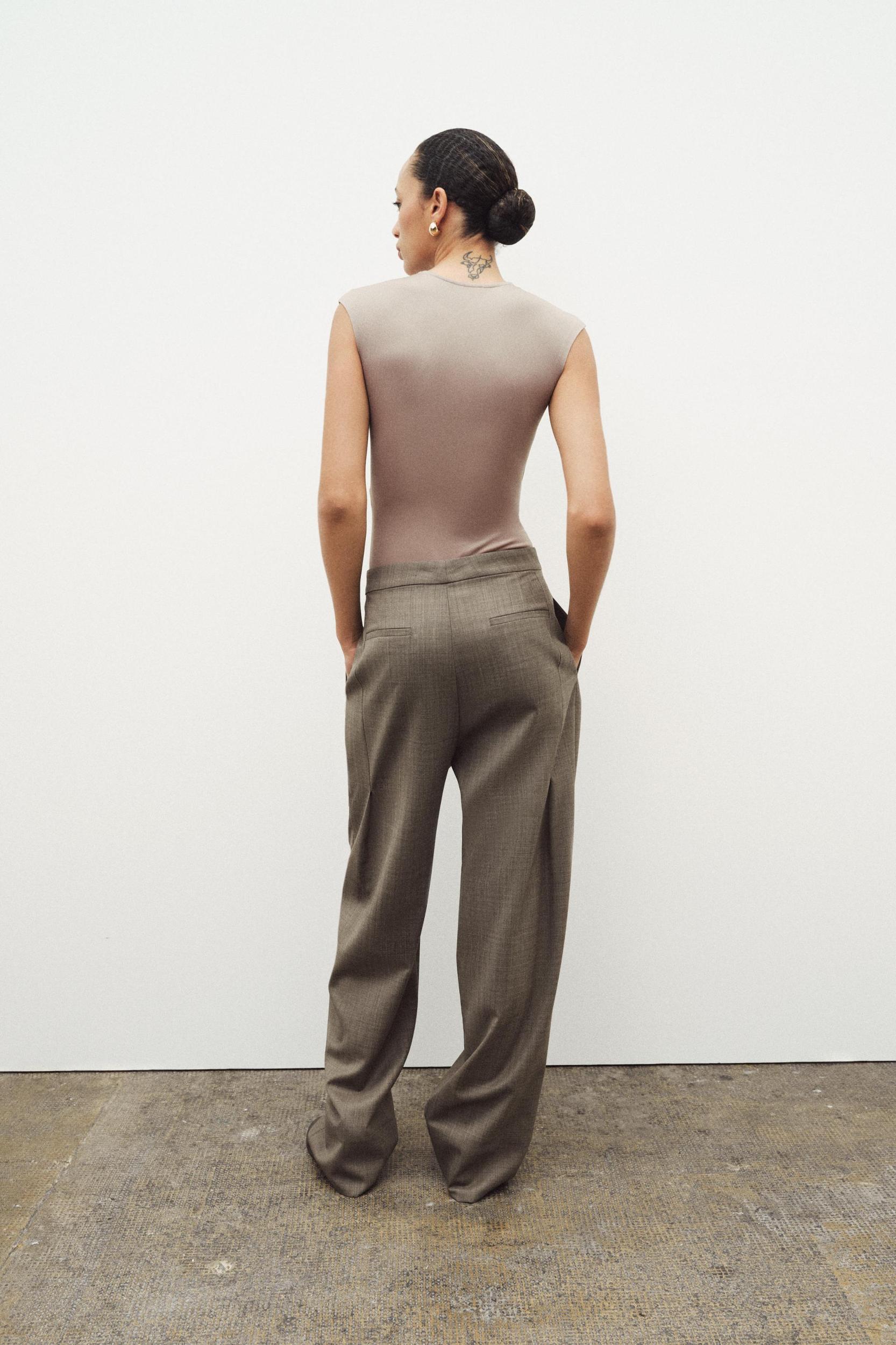 WOOL BLEND PLEATED PANTS ZW COLLECTION Product Image