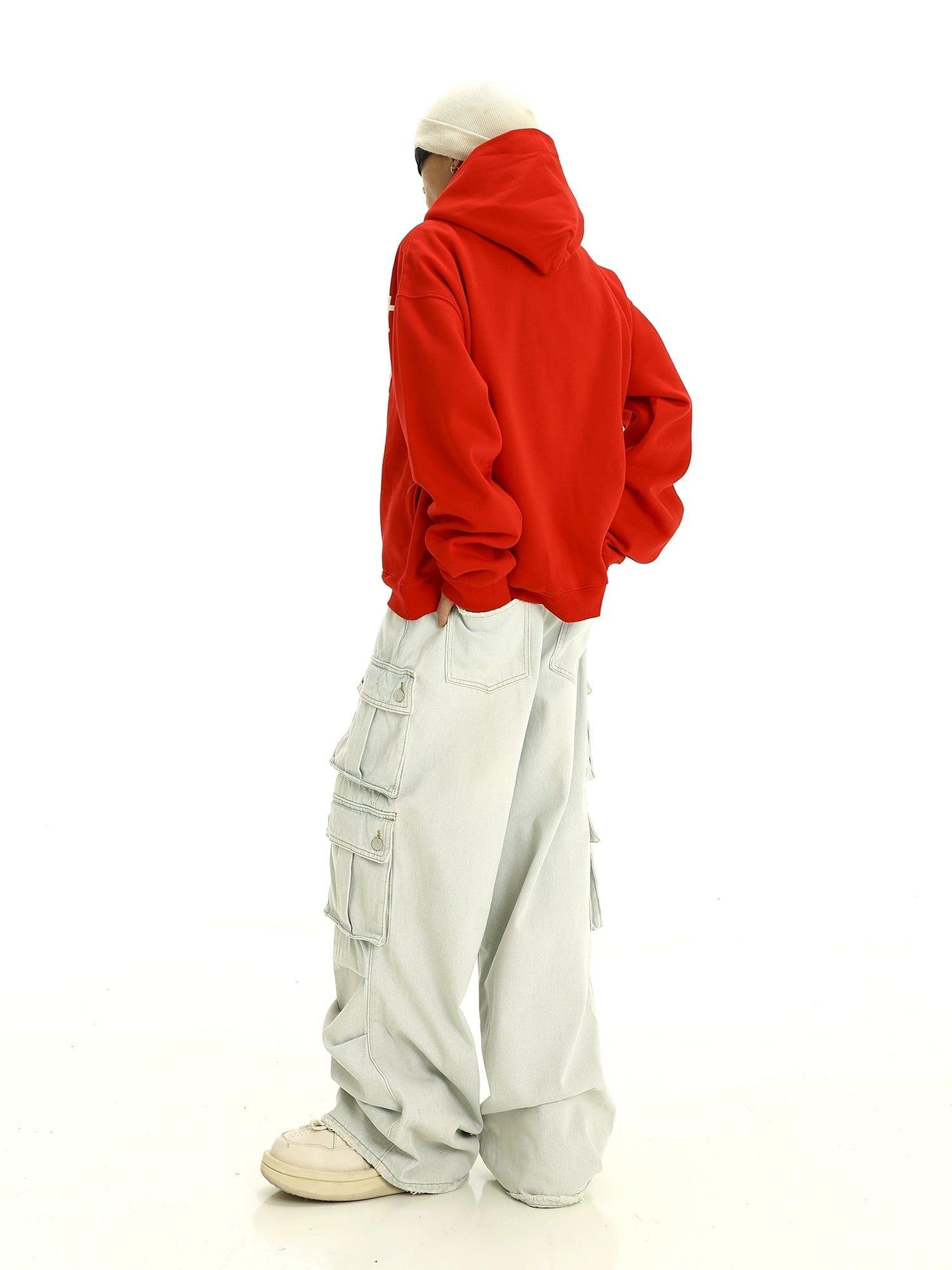 RT No. 10262 CREAM BLUE MULTI POCKET CARGO PANTS Product Image