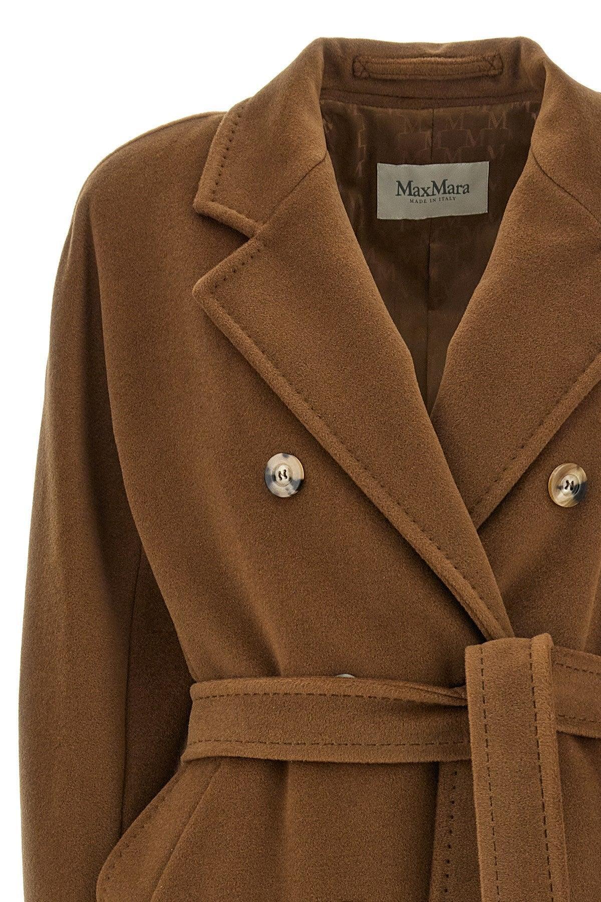 Madame Double-breasted Wool And Cashmere-blend Coat In Brown Product Image