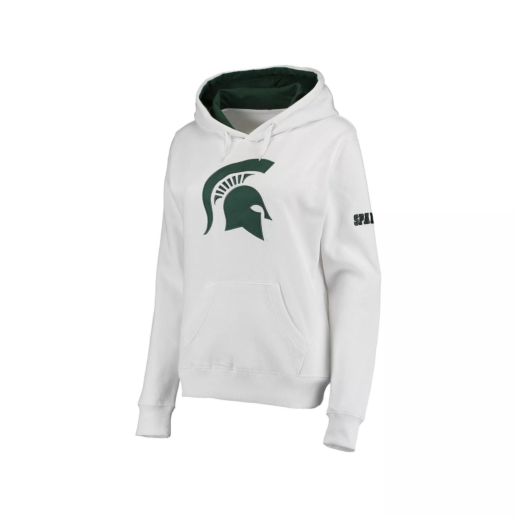 Women's White Michigan State Spartans Big Logo Pullover Sweatshirt,  Product Image