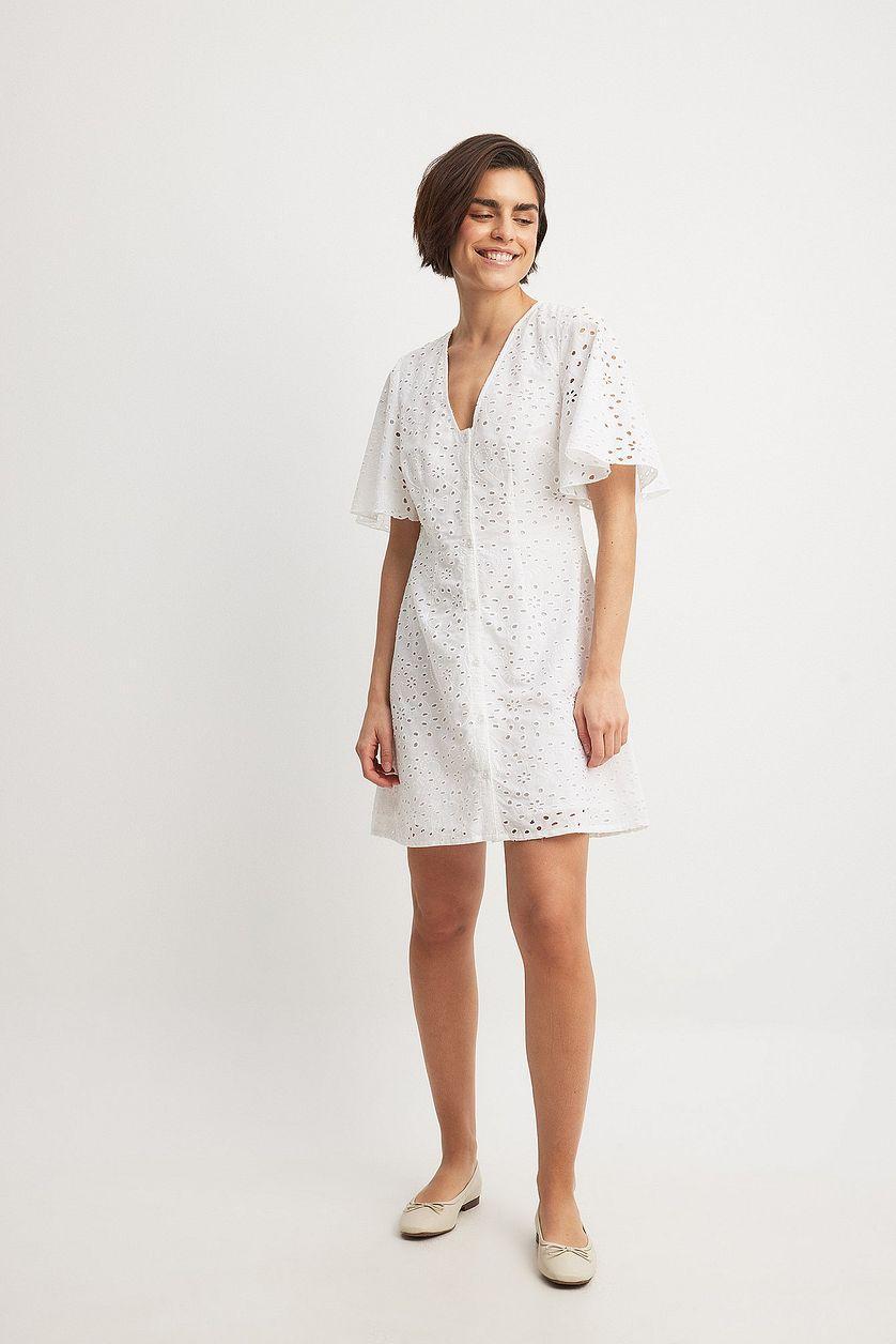 Buttoned Anglaise Mini Dress Product Image