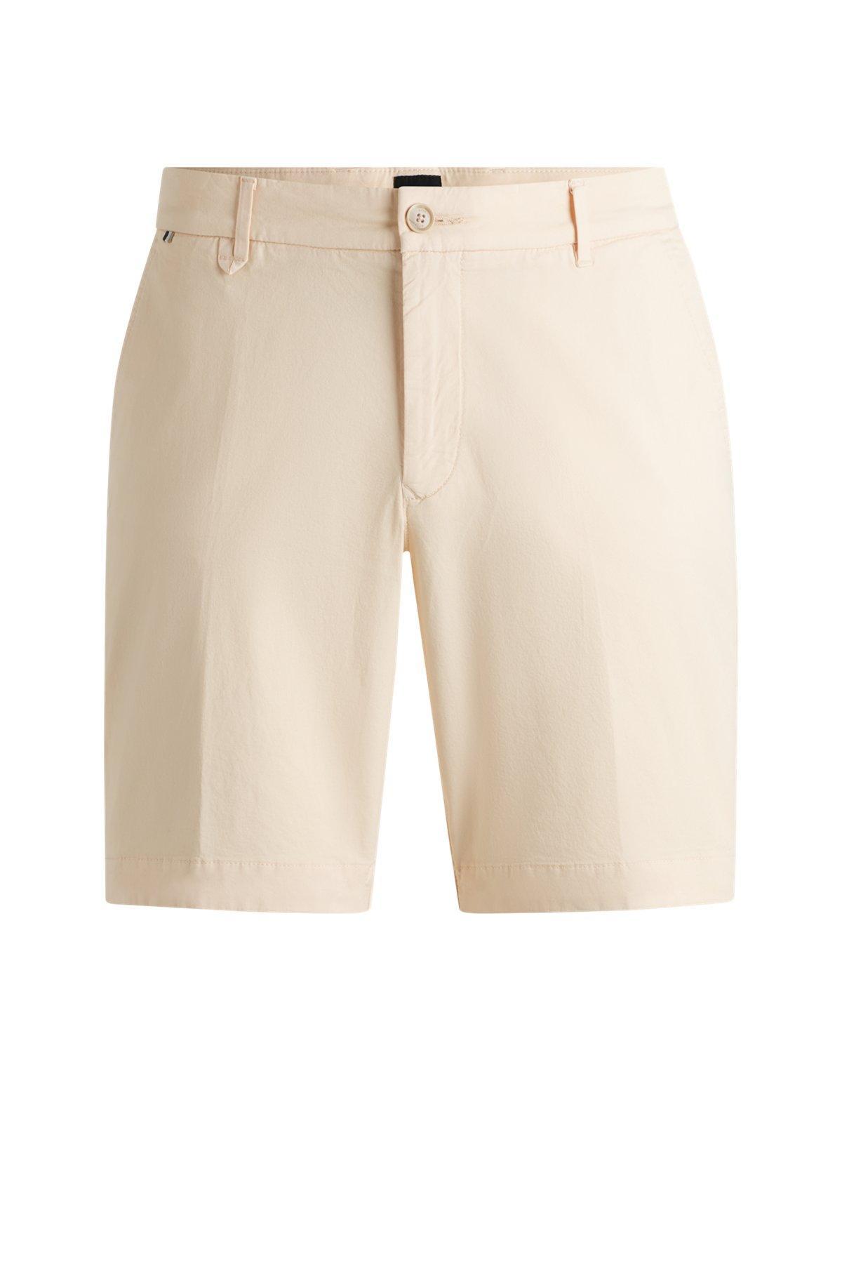 BOSS - Slim-fit shorts in stretch-cotton twill - Light Orange Product Image