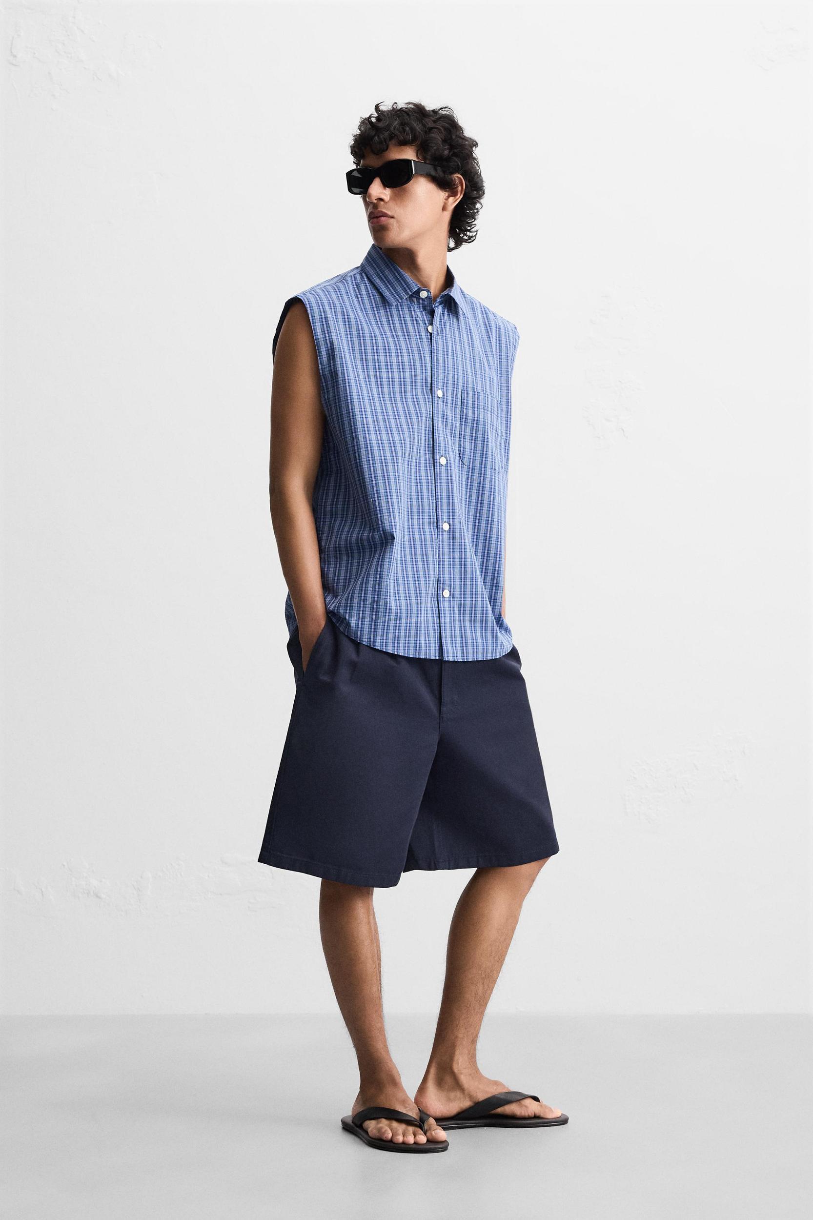 RELAXED FIT CHECKERED SHIRT Product Image