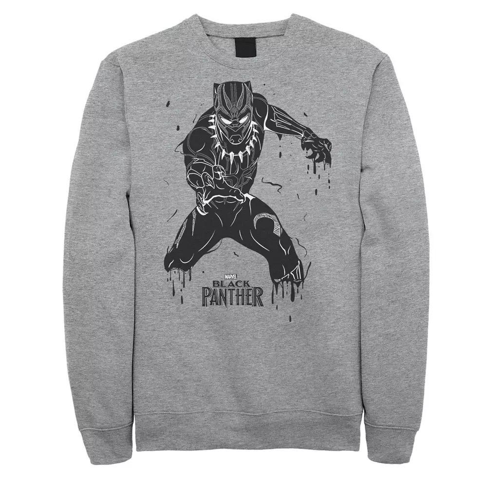 Men's Marvel Black Panther Movie Paint Drip Claws Sweatshirt,  Product Image