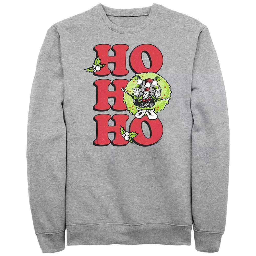 Men's Dr. Seuss Ho Ho Ho Graphic Fleece, Size: Large, Athletic Grey Product Image