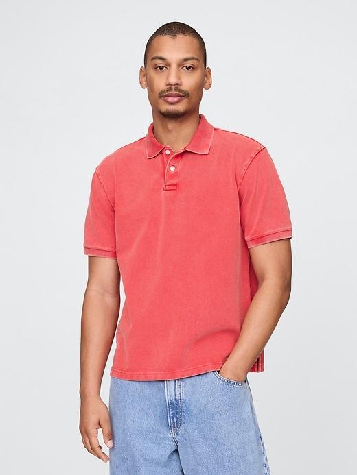 Relaxed Pique Polo Shirt Product Image