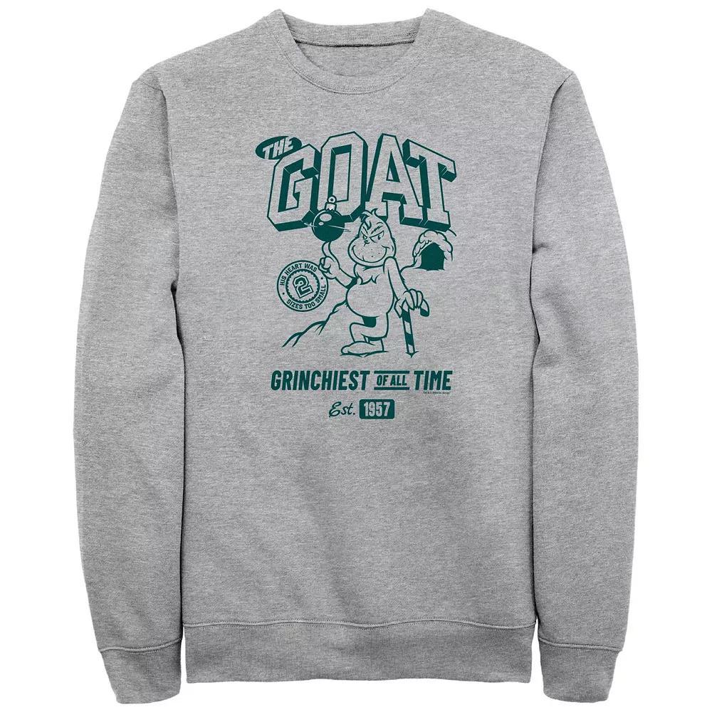 Big & Tall Dr. Seuss Grinch The Goat Graphic Fleece, Men's, Size: XL Tall, Athletic Grey Product Image