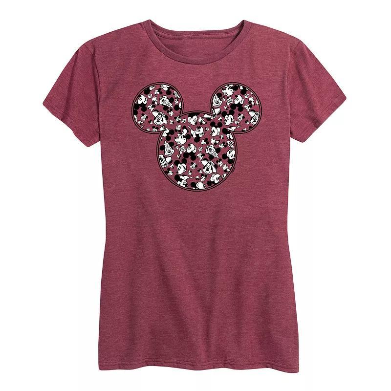 Disney's Mickey Mouse Women's Meta Graphic Tee, Size: Large, Grey Red Product Image