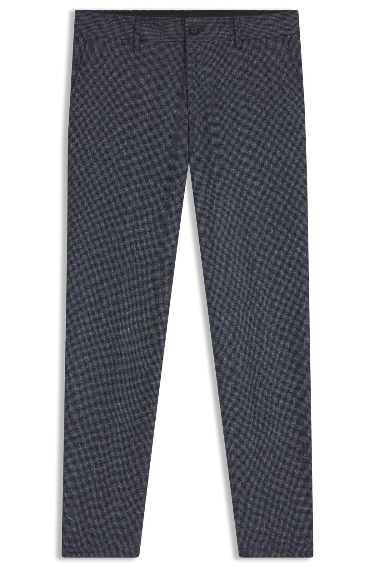 Slim-fit pants in micro-patterned virgin wool Product Image