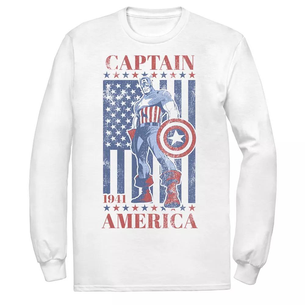 Men's Marvel Captain America Vintage Flag 1941 Tee, Size: XXL, White Product Image