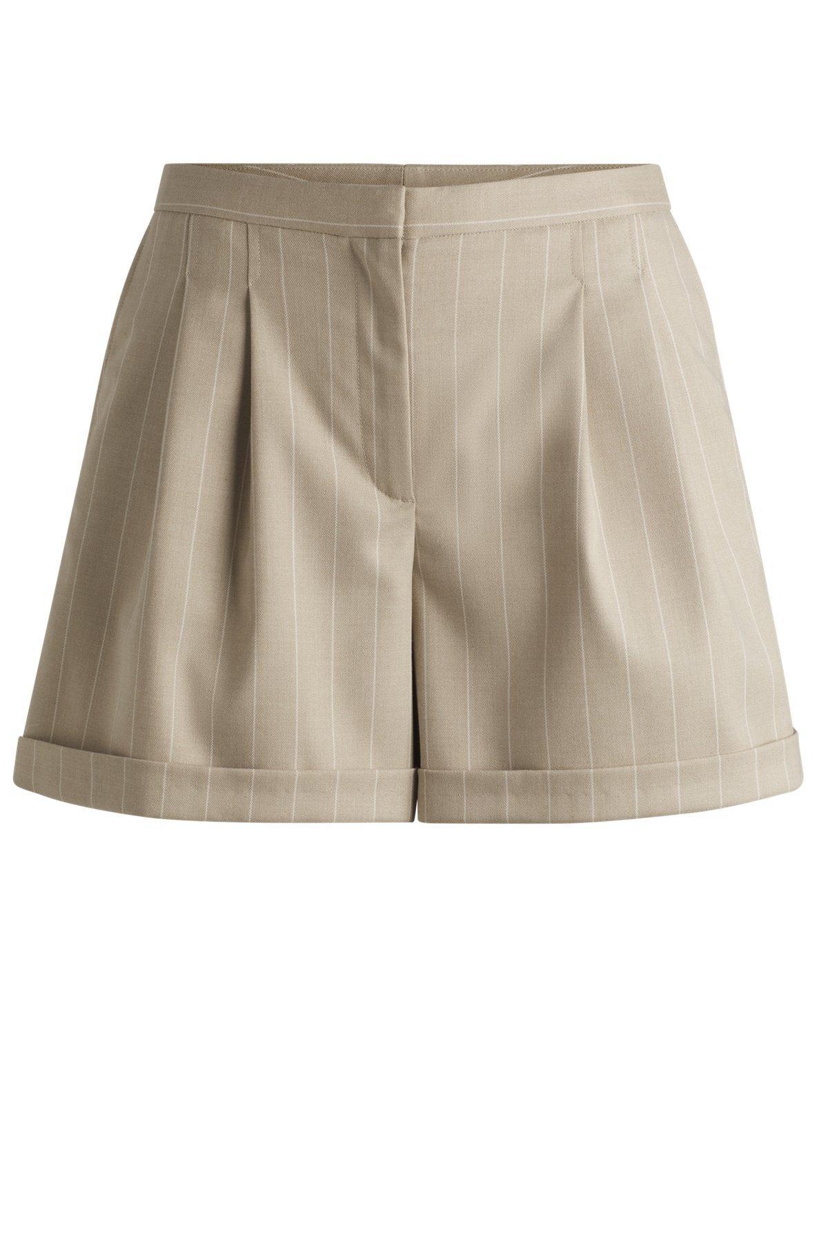 Tapered-fit shorts in pinstripe stretch fabric Product Image