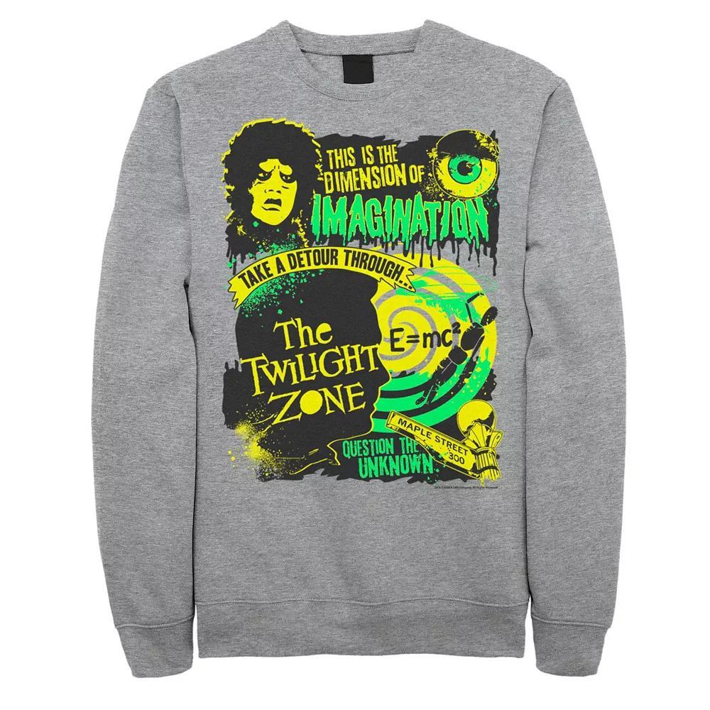 Men's The Twilight Zone Dimension Of Imagination Sweatshirt, Size: Large, Athletic Grey Product Image