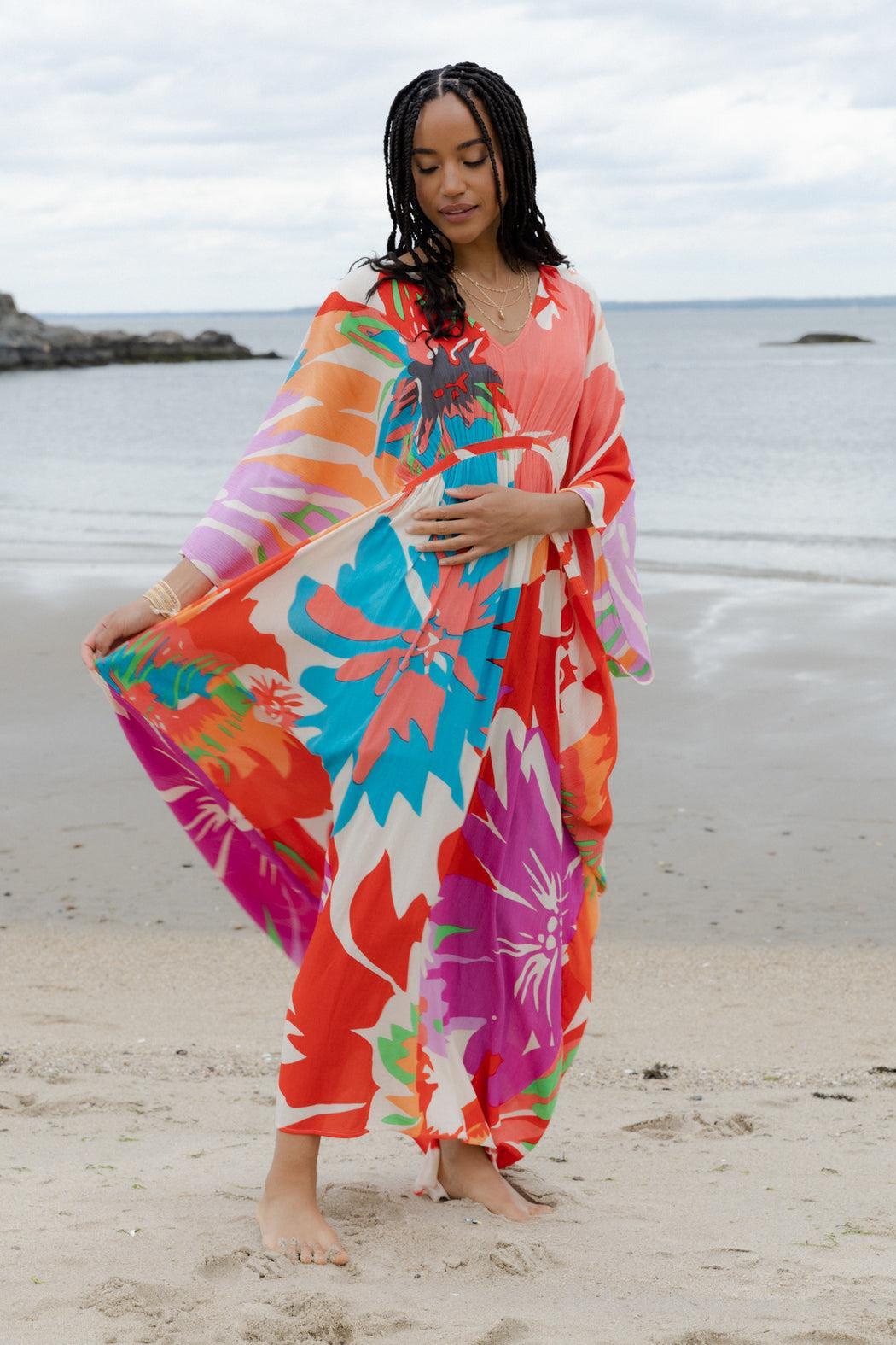 Multicolor Floral Kaftan Maxi Product Image