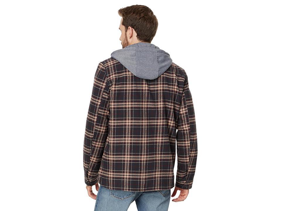 Levi's(r) Washed Cotton Shirt Jacket with A Jersey Hood and Sherpa Lining Plaid) Men's Clothing Product Image