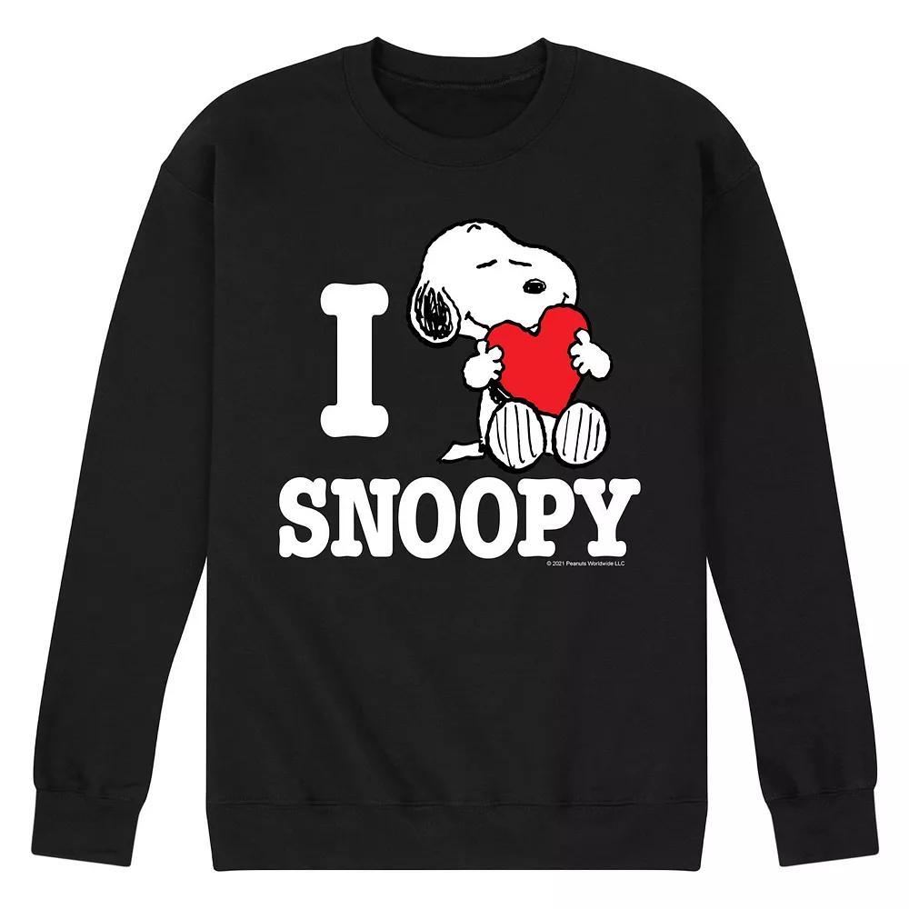 Men's Peanuts I Love Snoopy Sweatshirt, Size: XL, Black Product Image