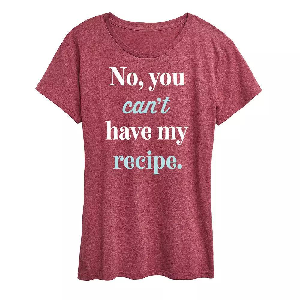 Women's No Can't Have Recipe Graphic Tee, Size: Small, Heather Grey Product Image