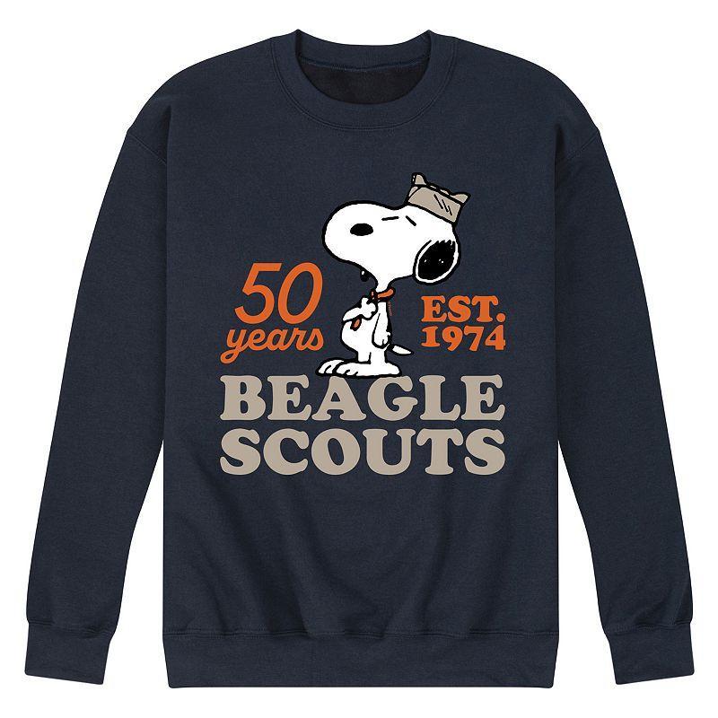 Men's Peanuts Beagle Scout Snoopy Hat Logo Fleece Sweatshirt, Size: Medium, Black Product Image