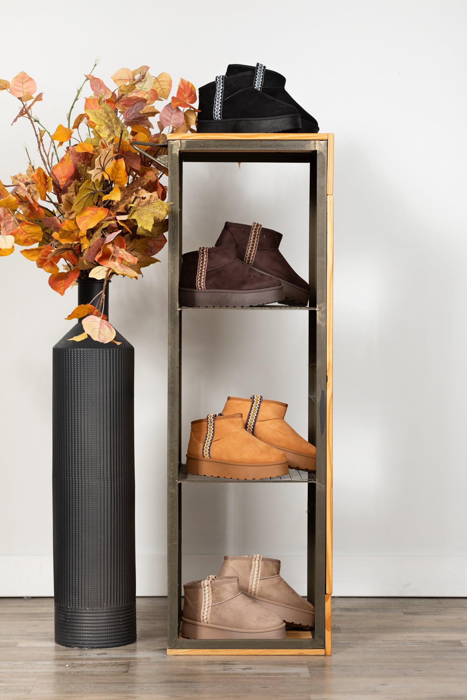 Fur Platform Bootie With Detail Trim Product Image