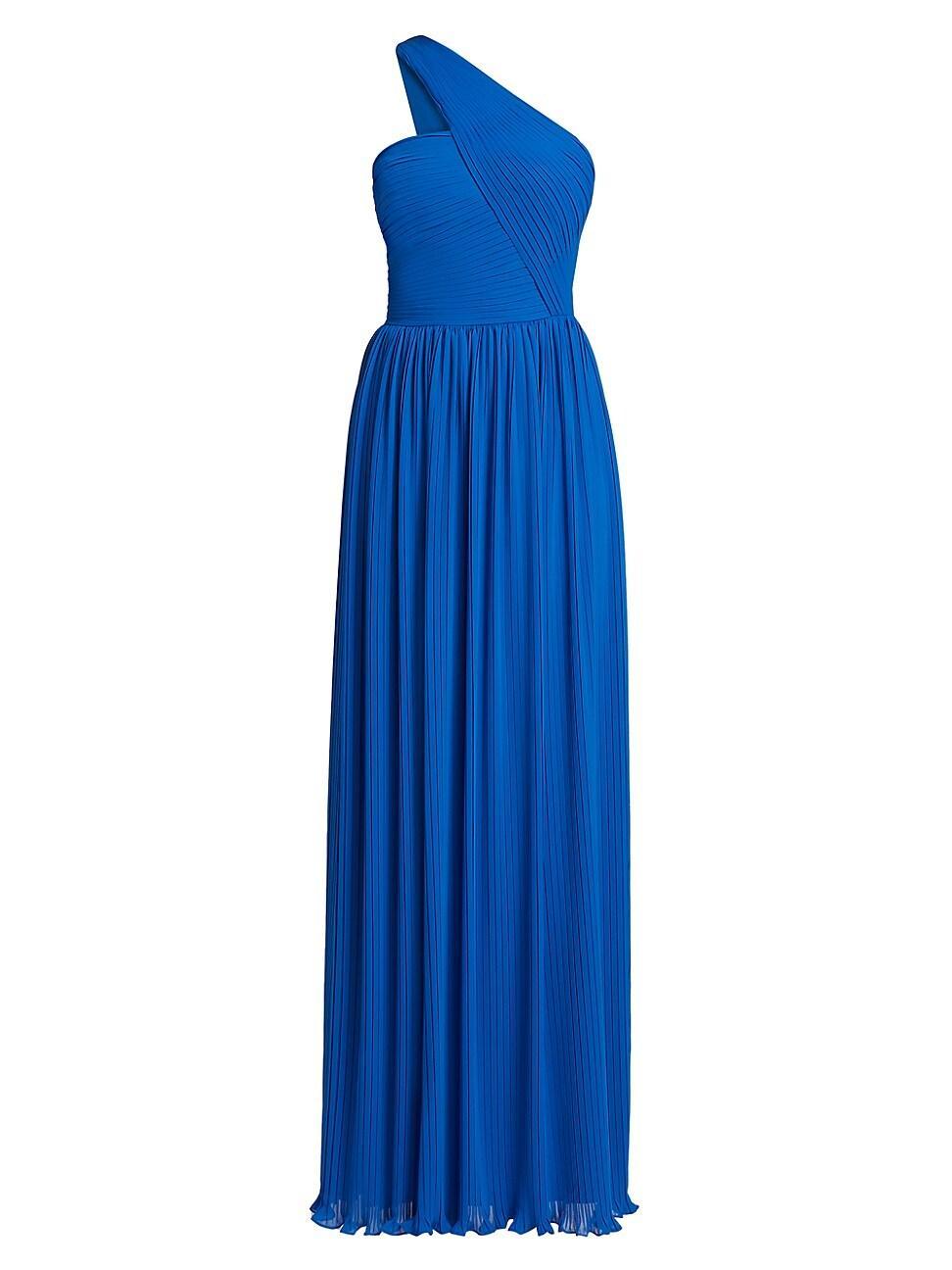Womens Skye One-Shoulder Pleated Gown Size 0 Product Image