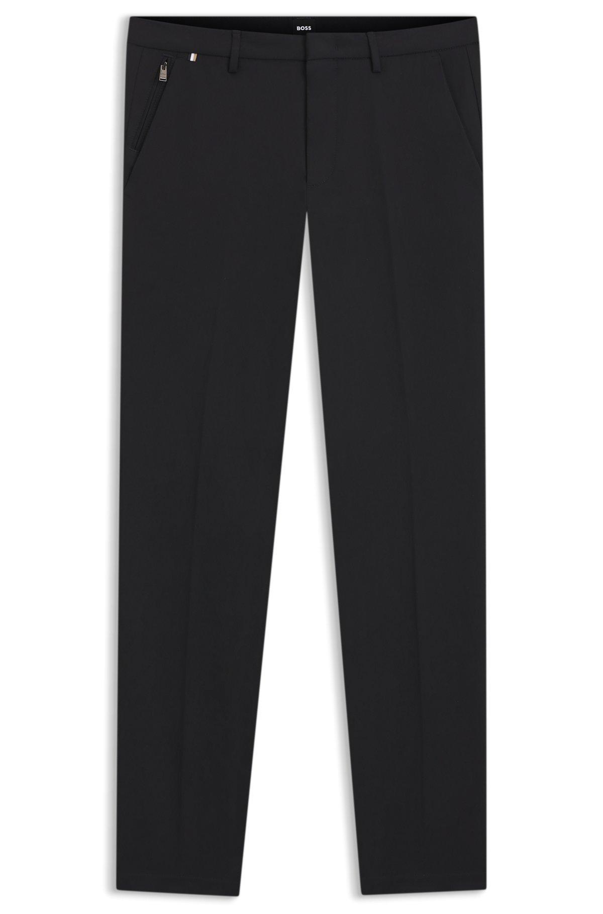 BOSS - Slim-fit trousers in stretch cotton - Black Product Image