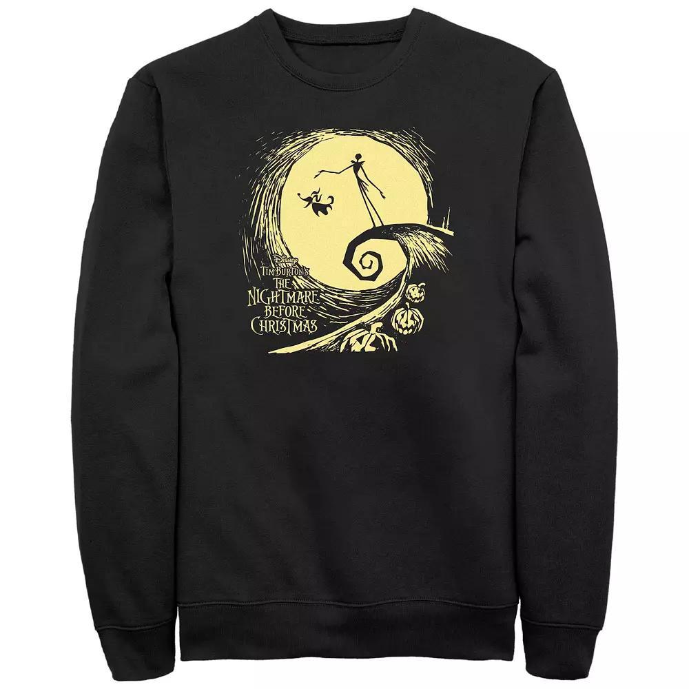 Disney's The Nightmare Before Christmas Jack And Zero At Night Men's Graphic Fleece, Size: Large, Black Product Image